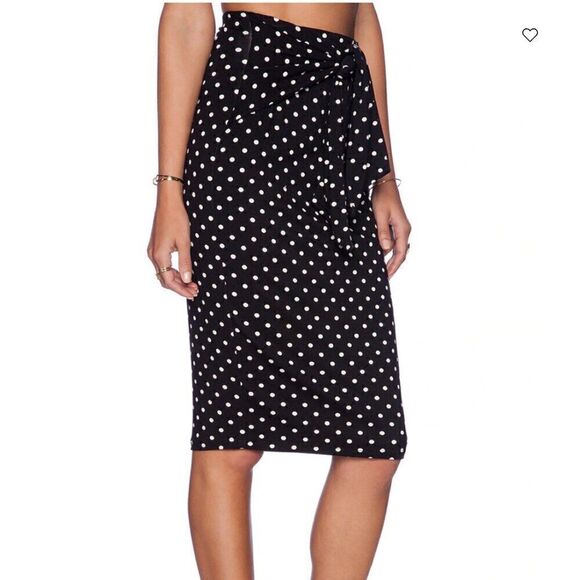 NWT Bailey 44 Hyena Polka Dot Black Stretchy Office Pencil Coquette Bow Skirt S - Picture 4 of 12